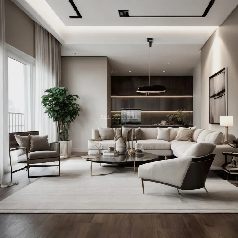 Luxuswohnzimmer mit Panoramafenstern